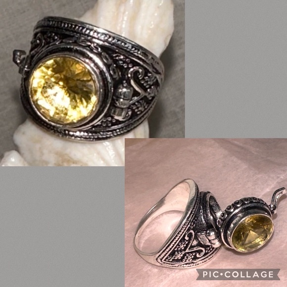 Lemon Citrine Renaissance Poison statement ring